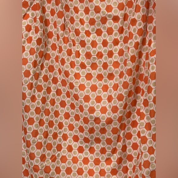 Brooks Brothers Orange Green Print Sheath Sleeveless Dress Lined Zip Back NWT 12 - Picture 3 of 7